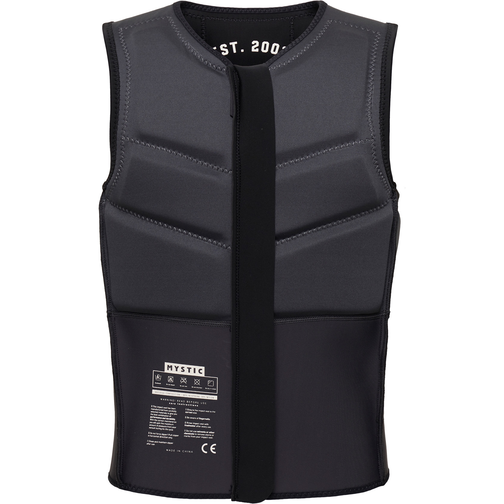 2026 Mystic Mens Star Front Zip Kite Impact Vest 35005.230231 - Black